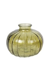 Vaas ribbelglas groen rond